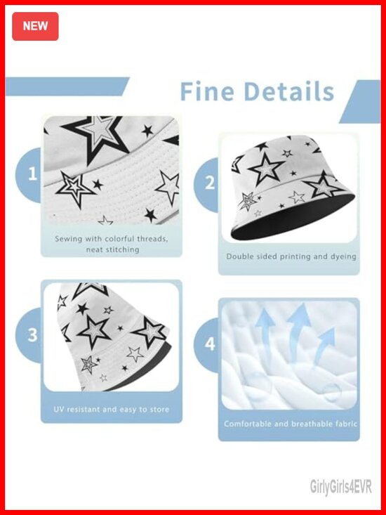 Reversible Bucket Hat Packable Sun Hat for Beach Travel Fishing main image 5